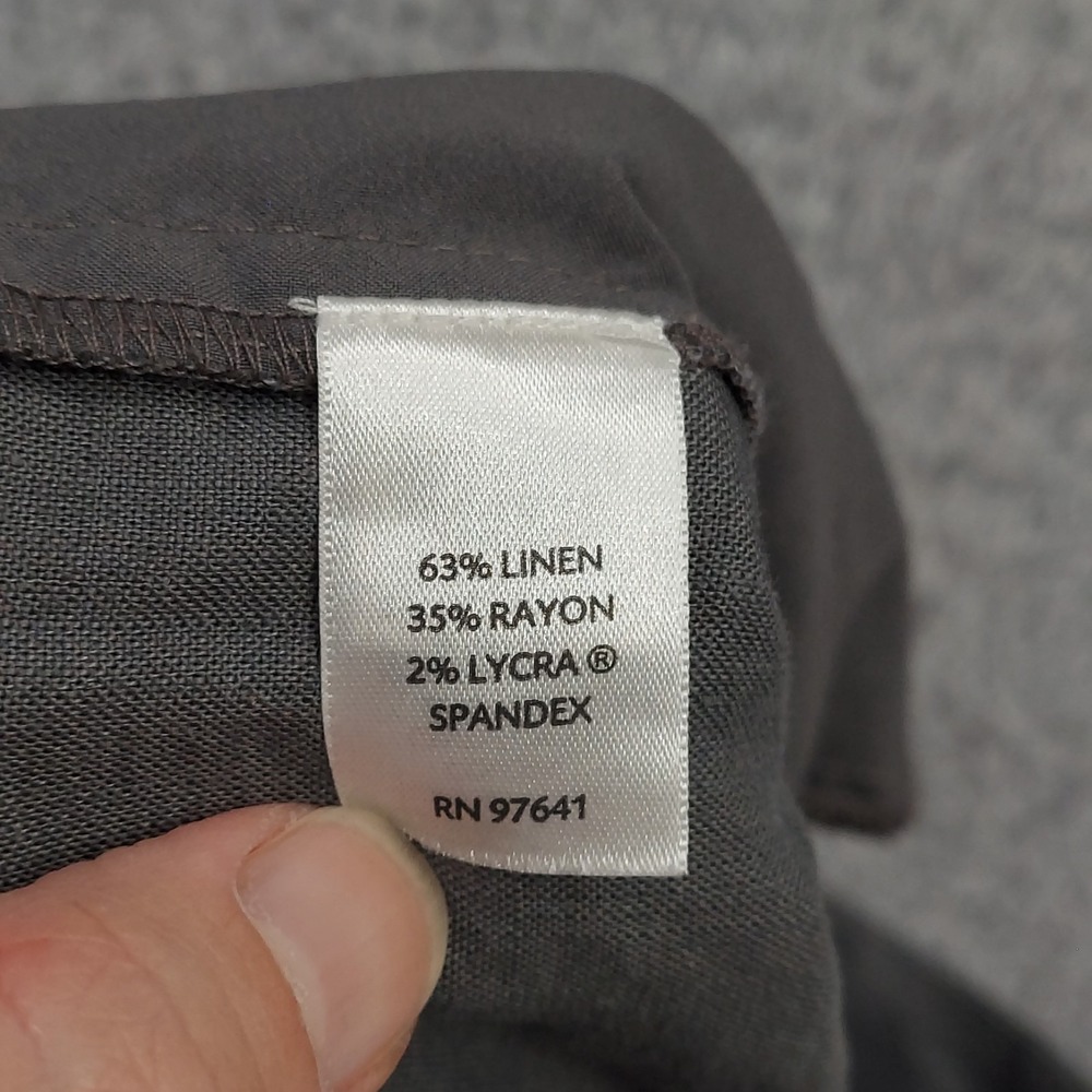 J. Jill Capri Pants Women's Size 8 Gray Linen Blend Stretch‎ Cropped Trousers - Picture 9 of 12